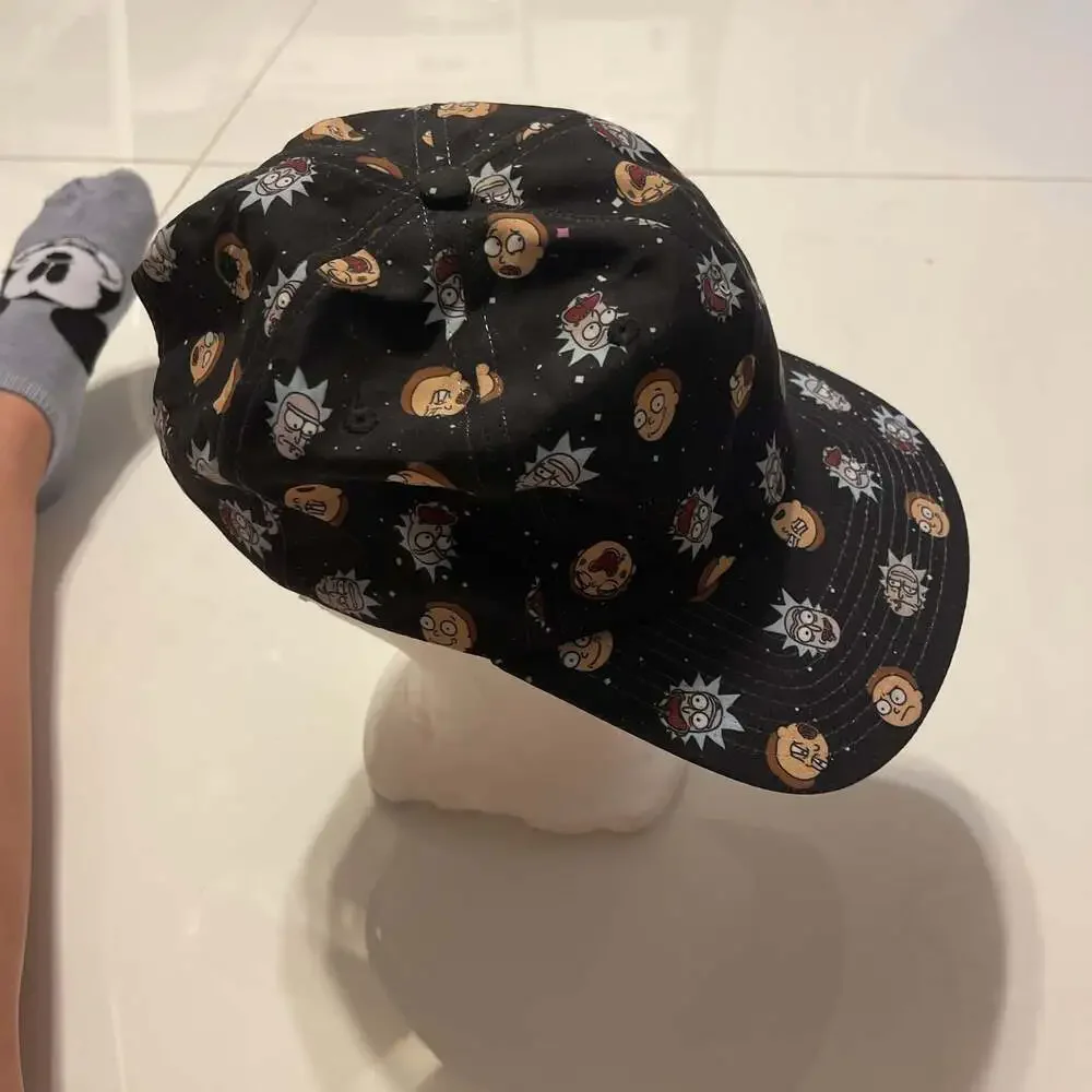 Rick and Morty Black All-Over Print Baseball Cap